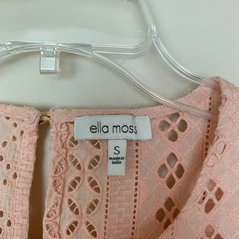 Ella Moss Pink Flutter Short Sleeve Blouse size S - Picture 4 of 6